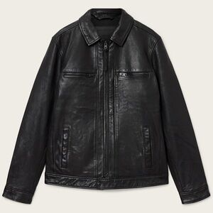 AllSaints Black Leather Luke Jacket